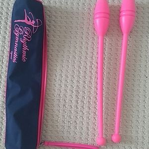 Clubs, with bag for rhythmic gymnastics